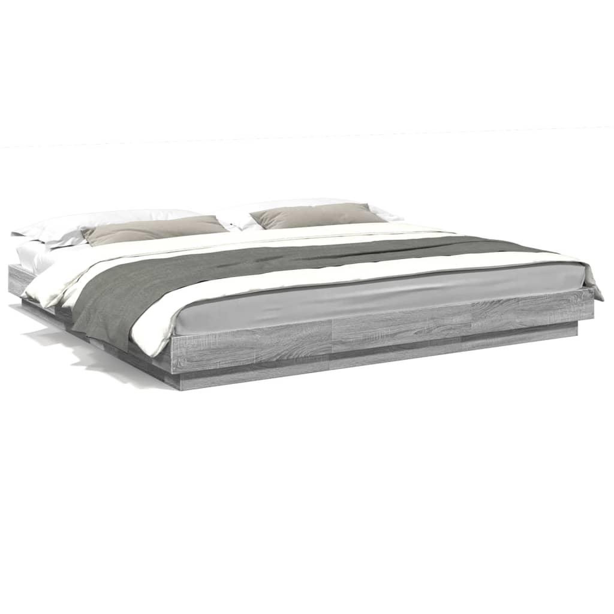 Voir la diapositive 2 : VIDAXL Cadre de lit sans matelas sonoma gris 200x200 cm