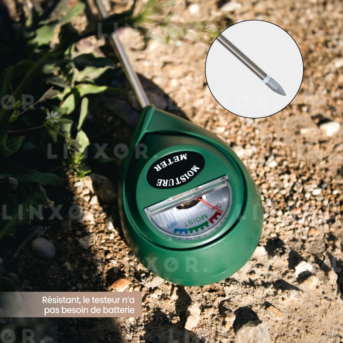 LINXOR Testeur, capteur d'humidité, hygromètre pour plante ou sol