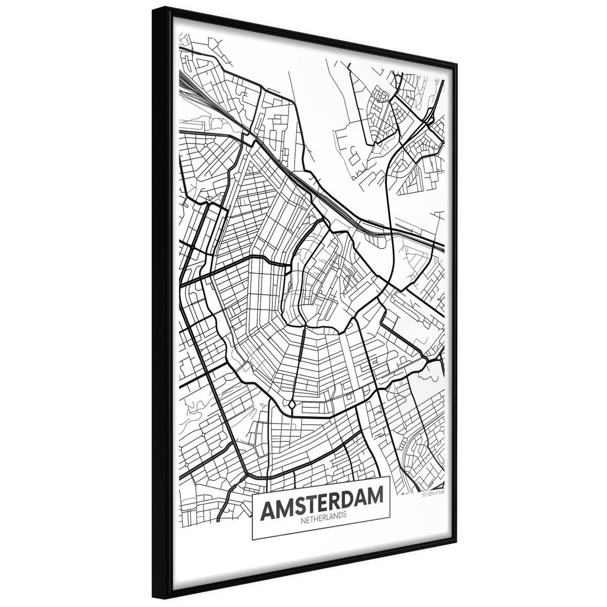 Paris Prix Affiche Murale Encadrée  City map Amsterdam