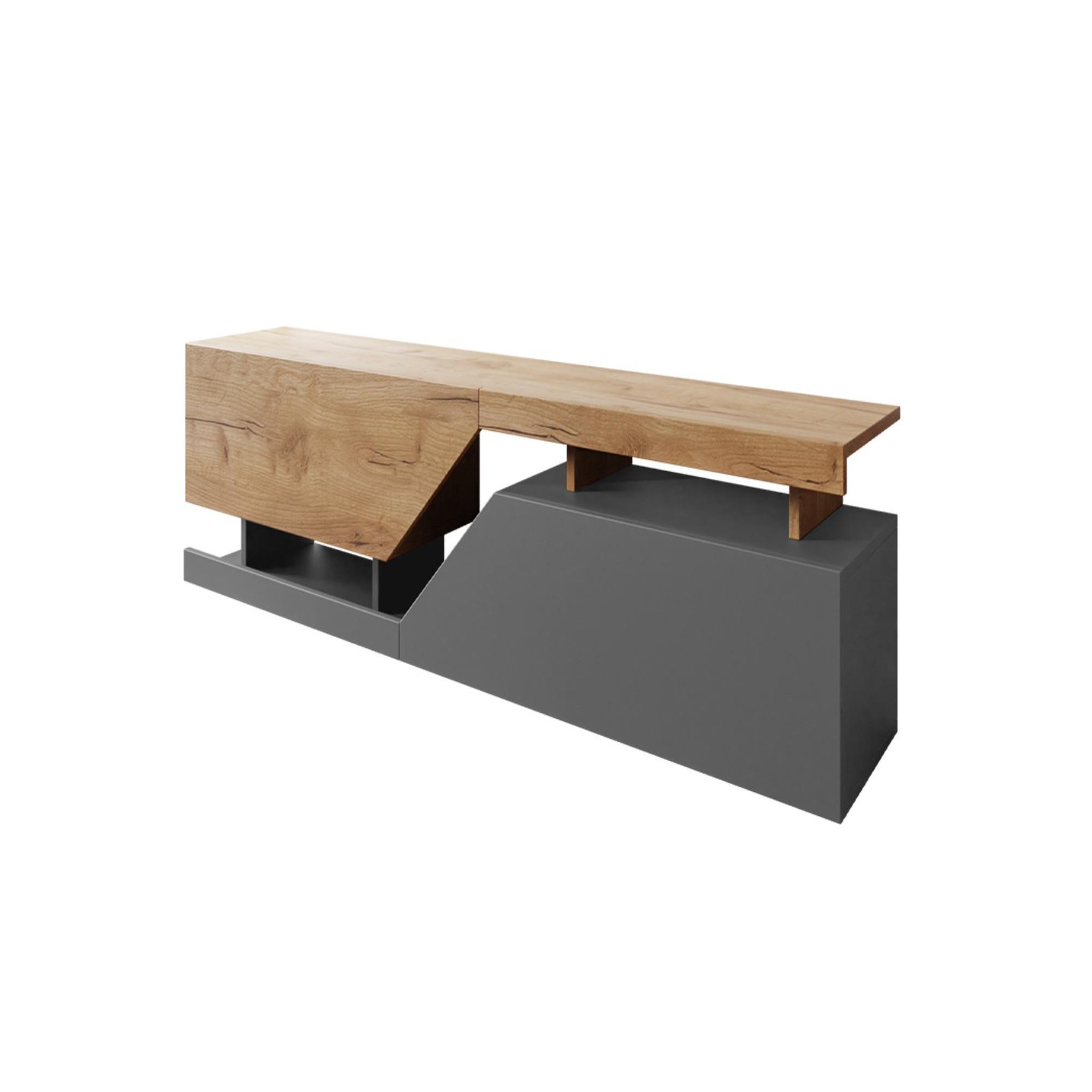 BEST MOBILIER Pitt - meuble tv - 160 cm - style industriel. Coloris disponibles : Marron