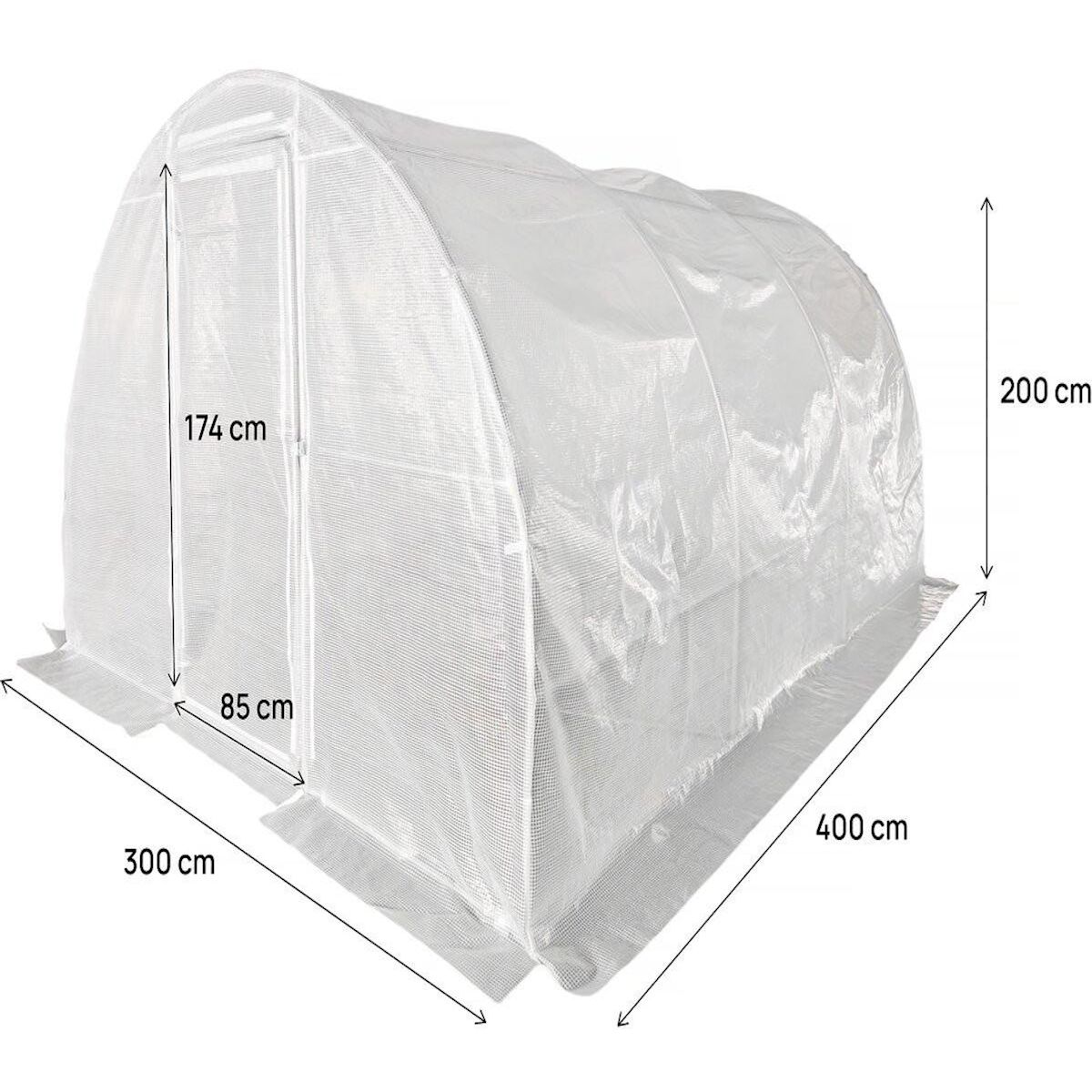 Habitat et Jardin Serre tunelle de jardin avec porte  Mimosa  - 12 m² - 180g - Blanc