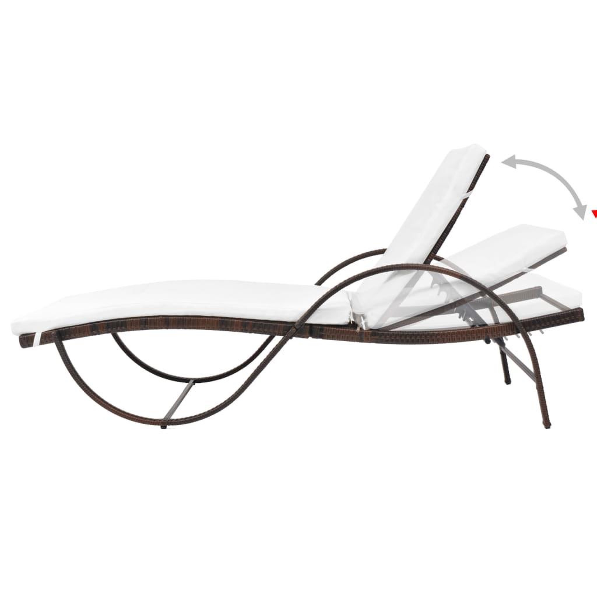 Voir la diapositive 5 : VIDAXL Chaise longue avec coussin et table Resine tressee Marron