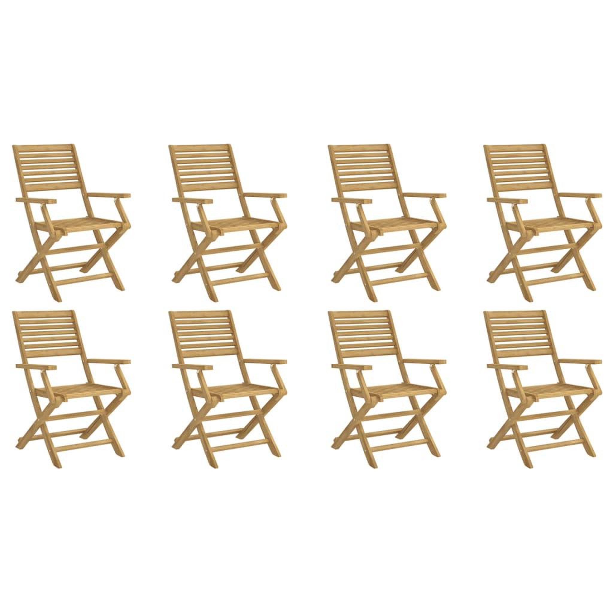 Voir la diapositive 2 : VIDAXL Chaises pliables de jardin lot de 8 bois massif d'acacia