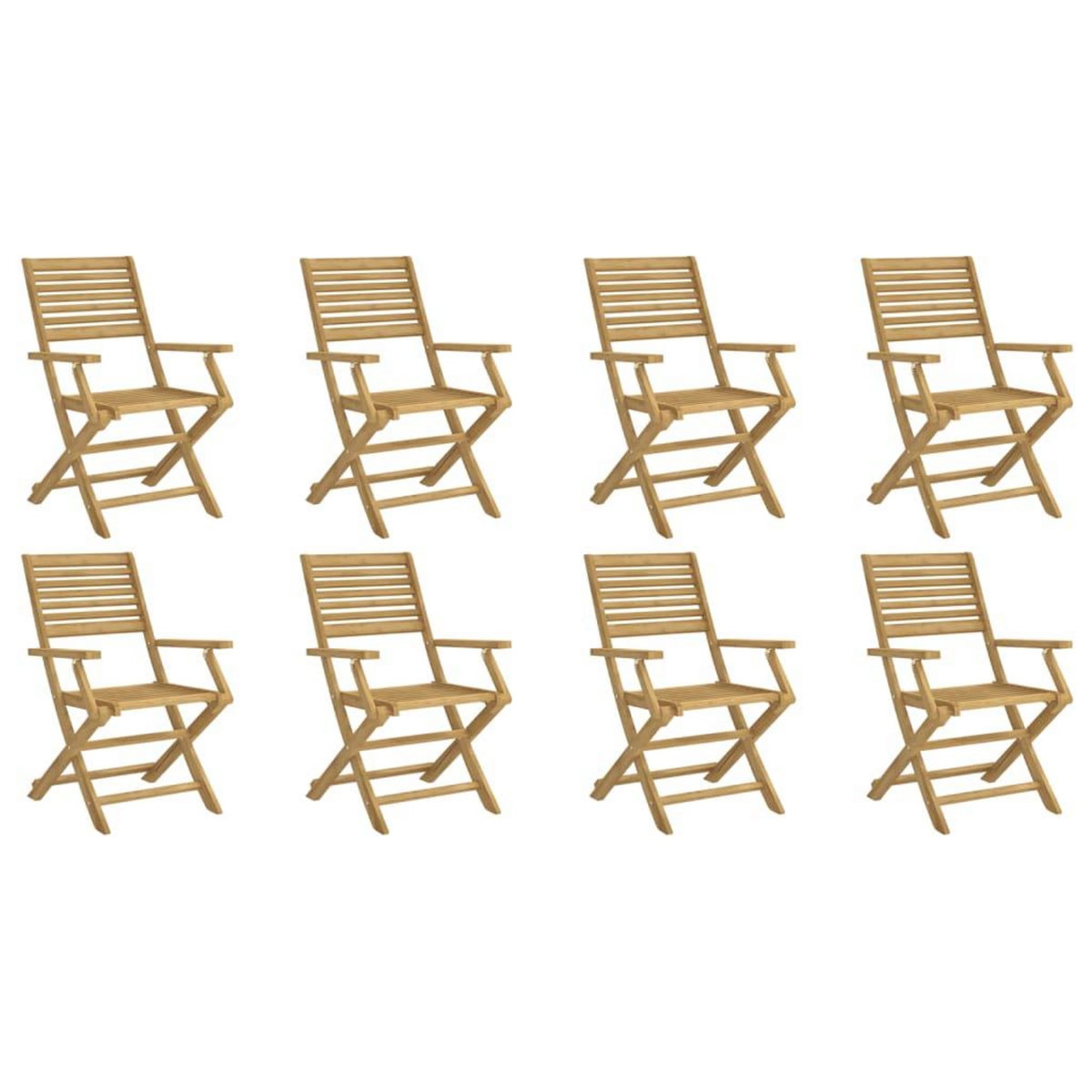 VIDAXL Chaises pliables de jardin lot de 8 bois massif d'acacia