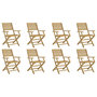 Voir la diapositive 2 : VIDAXL Chaises pliables de jardin lot de 8 bois massif d'acacia