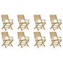 Voir la diapositive 2 : VIDAXL Chaises pliables de jardin lot de 8 bois massif d'acacia