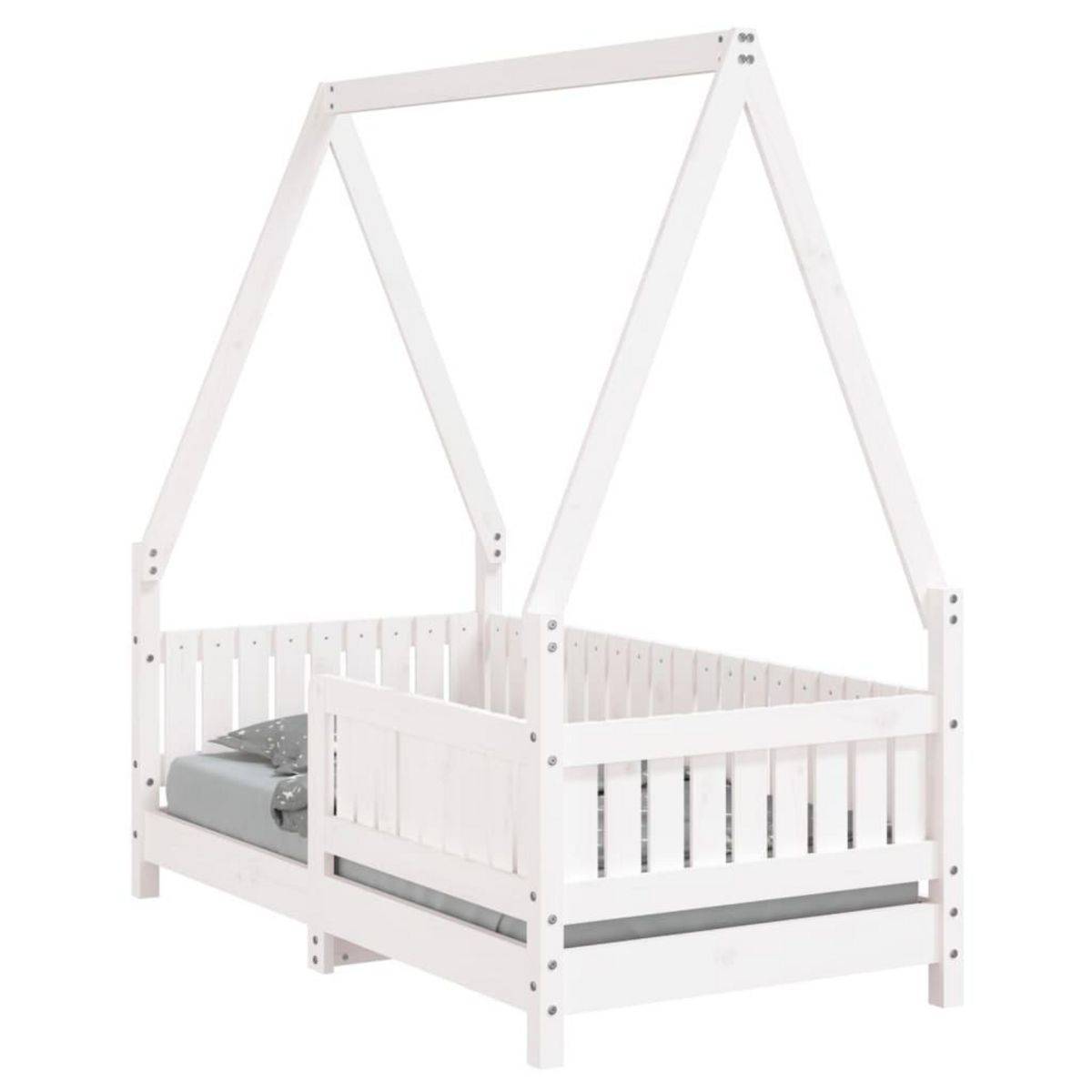 VIDAXL Cadre de lit pour enfant blanc 70x140 cm bois de pin massif