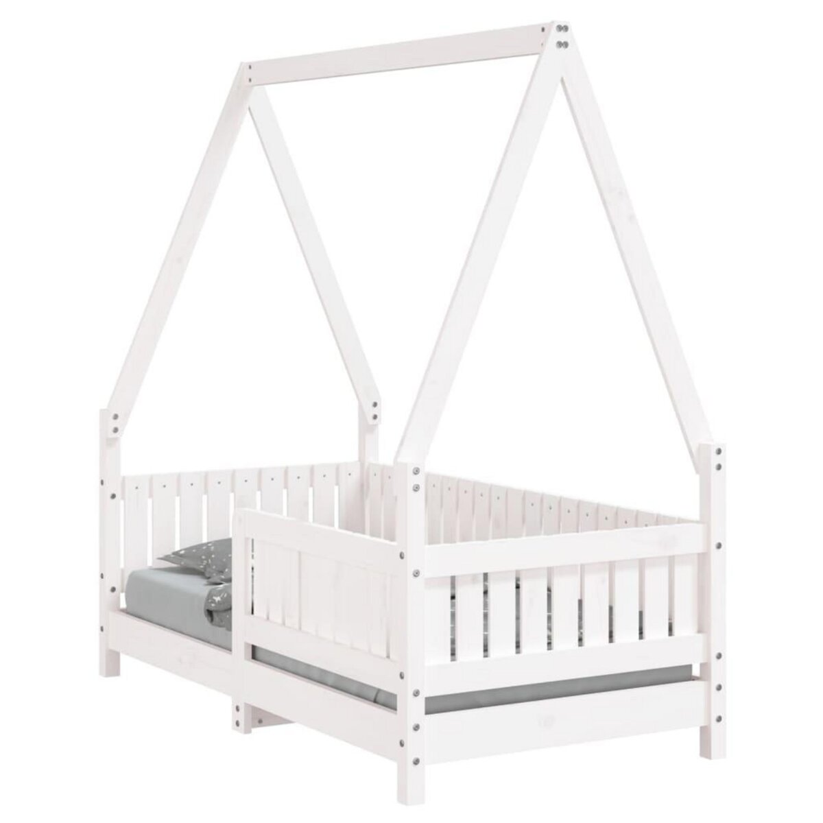 VIDAXL Cadre de lit pour enfant blanc 70x140 cm bois de pin massif