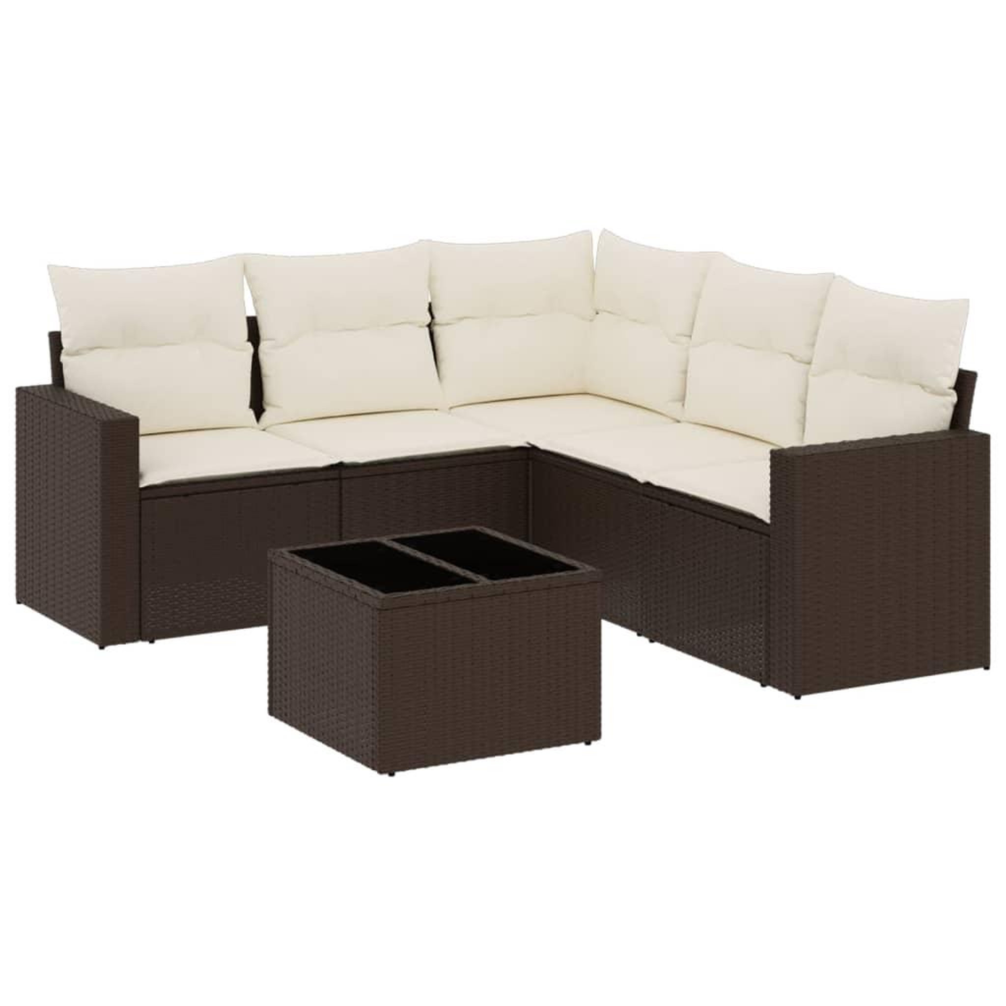 Voir la diapositive 2 : VIDAXL Salon de jardin avec coussins 6 pcs marron resine tressee