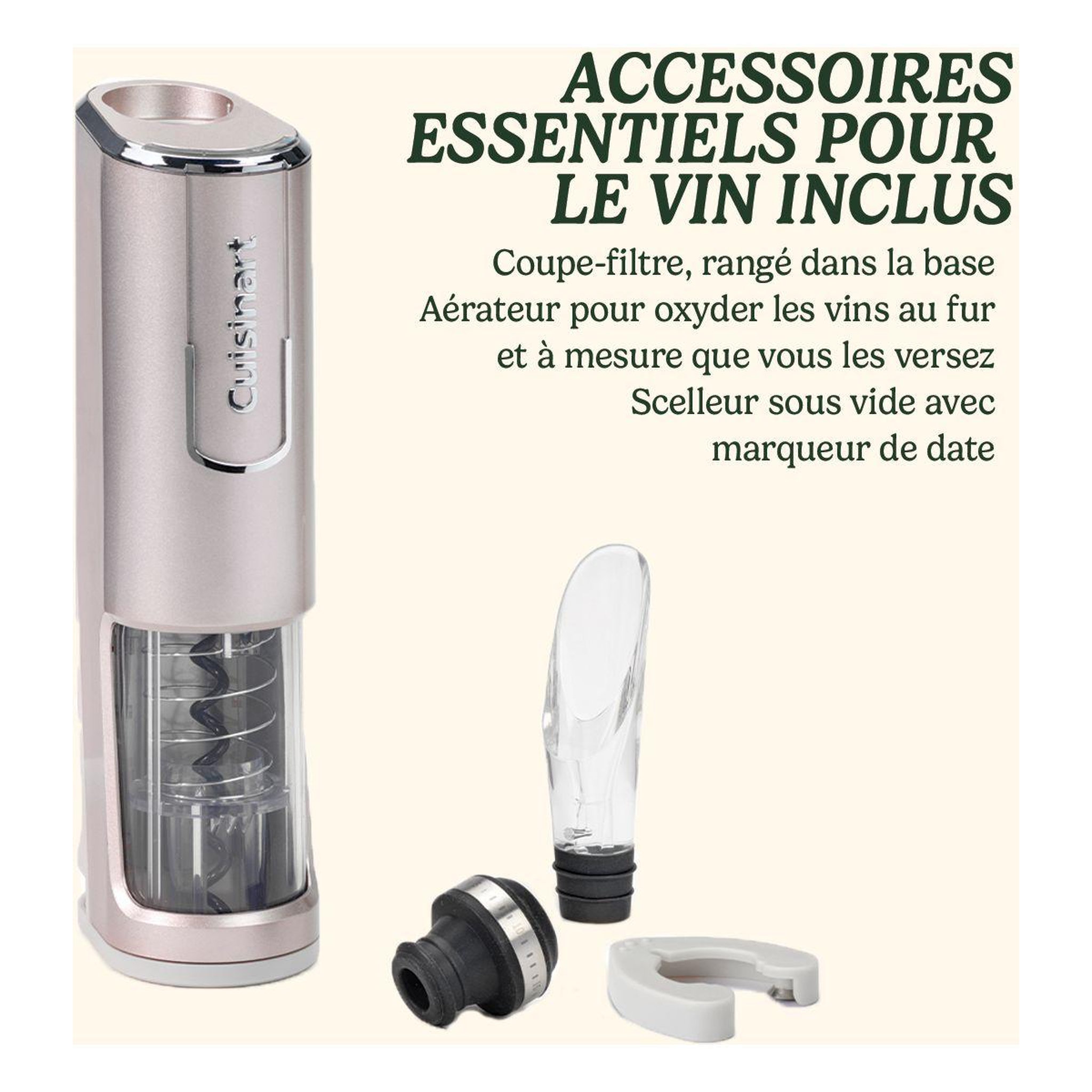 Voir la diapositive 5 : Cuisinart Tire bouchon électrique RWO100E Sans Fil Argent