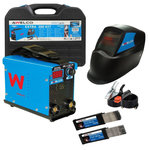 Awelco Kit Poste à souder 200A Inverter MMA IGBT + Masque de soudure + 65 Électrodes Rutile : Ø2.5x300 / Ø3.25x300mm AWELCO