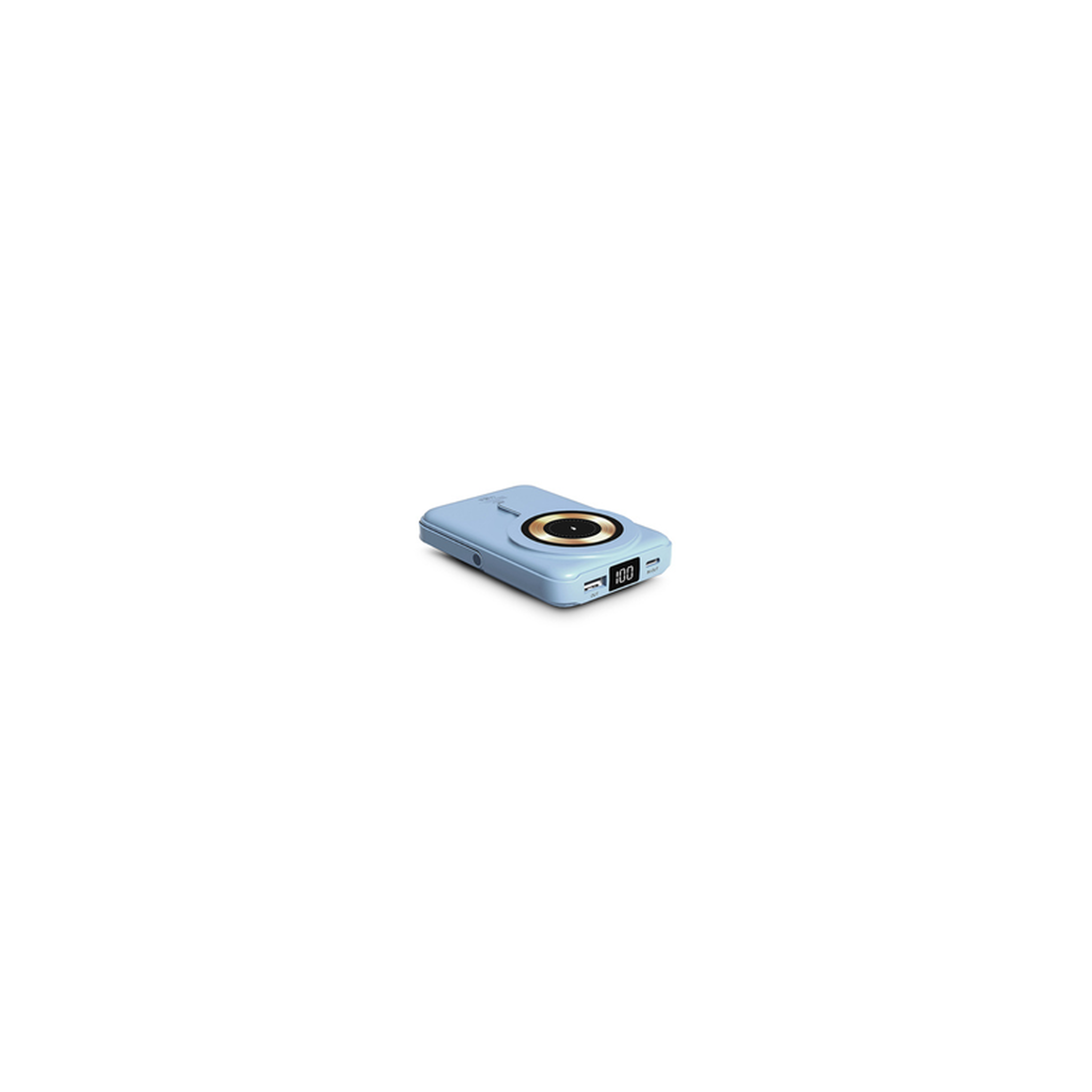 Voir la diapositive 4 : URBAN FACTORY Batterie externe 10000 mAh MagSafe Bleu