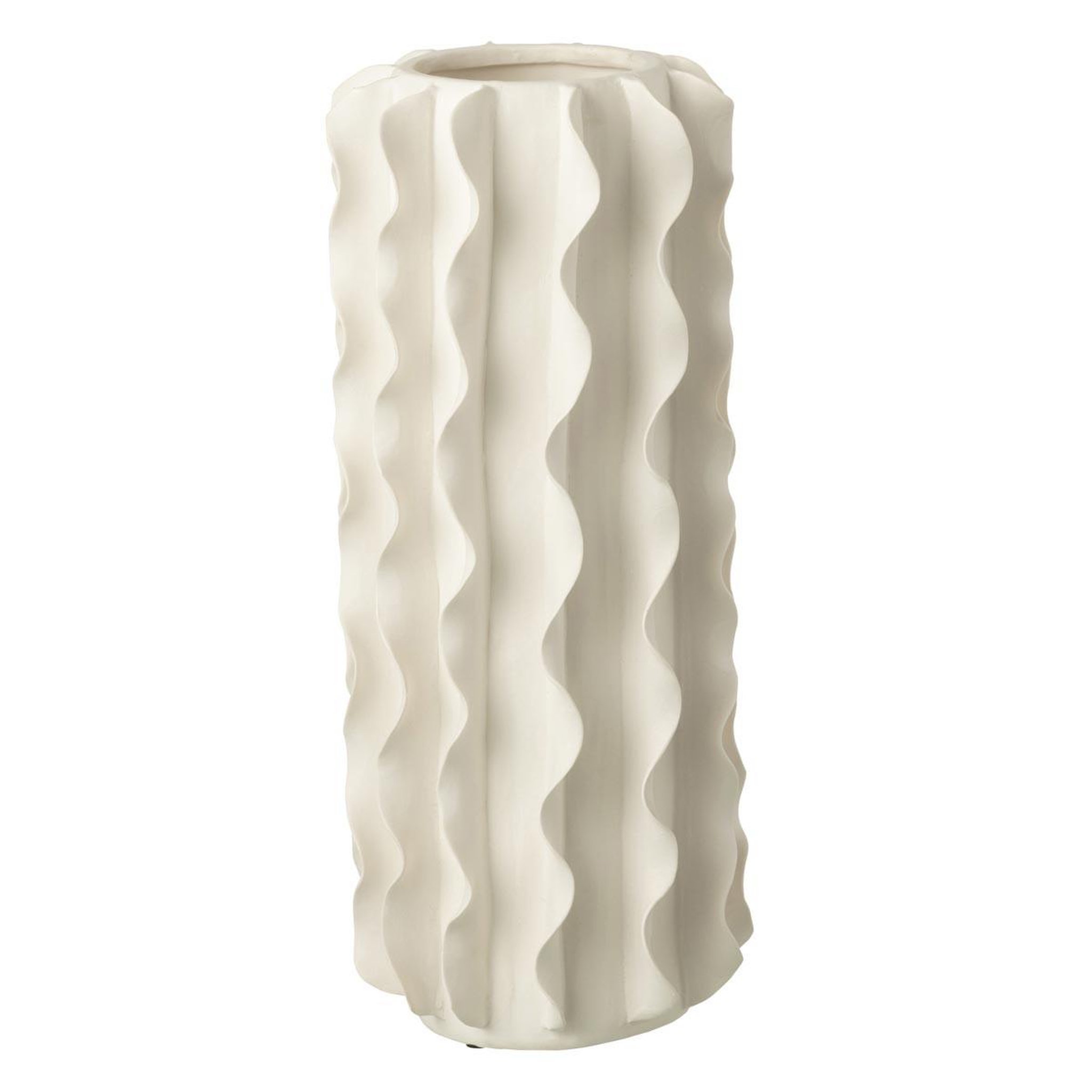 J-LINE Vase cylindrique en céramique  helix  44cm blanc