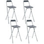 Voir la diapositive 1 : TOILINUX Lot de 4 Chaises de bar pliante Louna - H. 97,5 cm