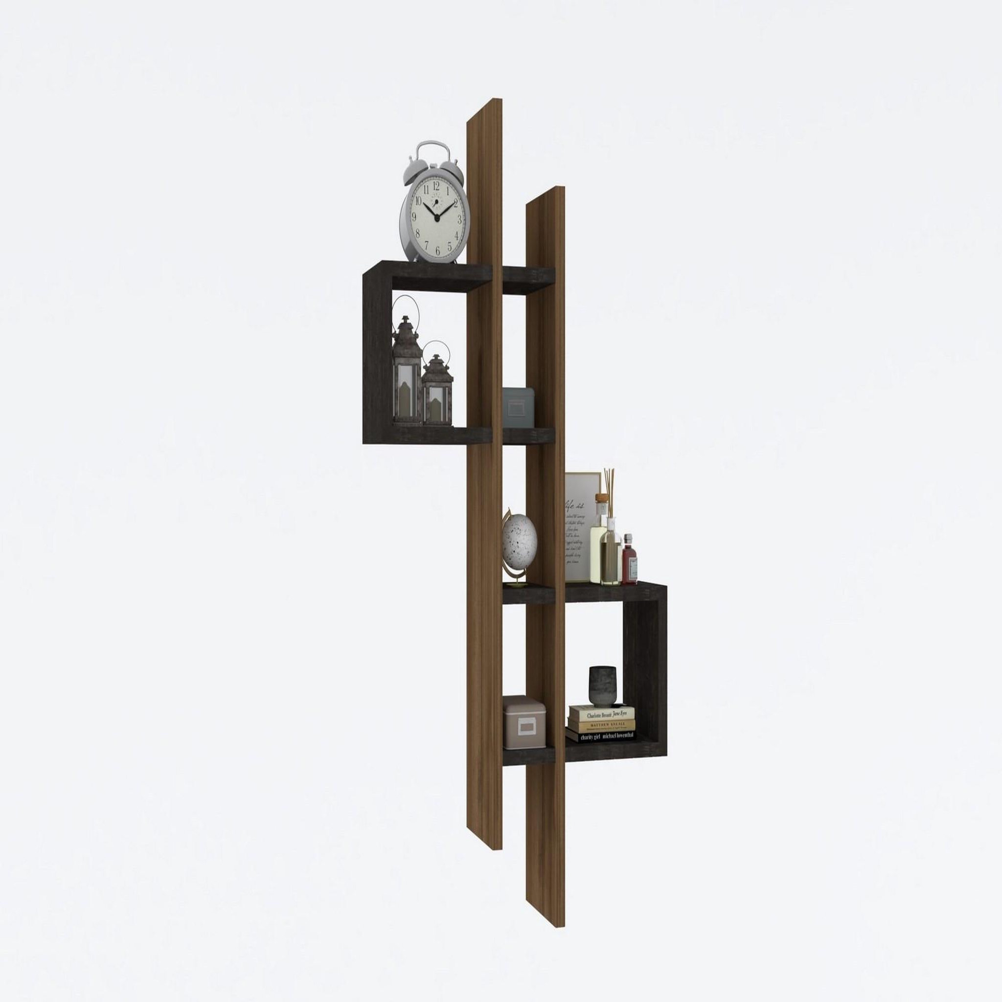 Voir la diapositive 4 : Habitat et Jardin Étagère murale en bois  emse  - 53 x 19 x 108 cm - chêne, anthracite