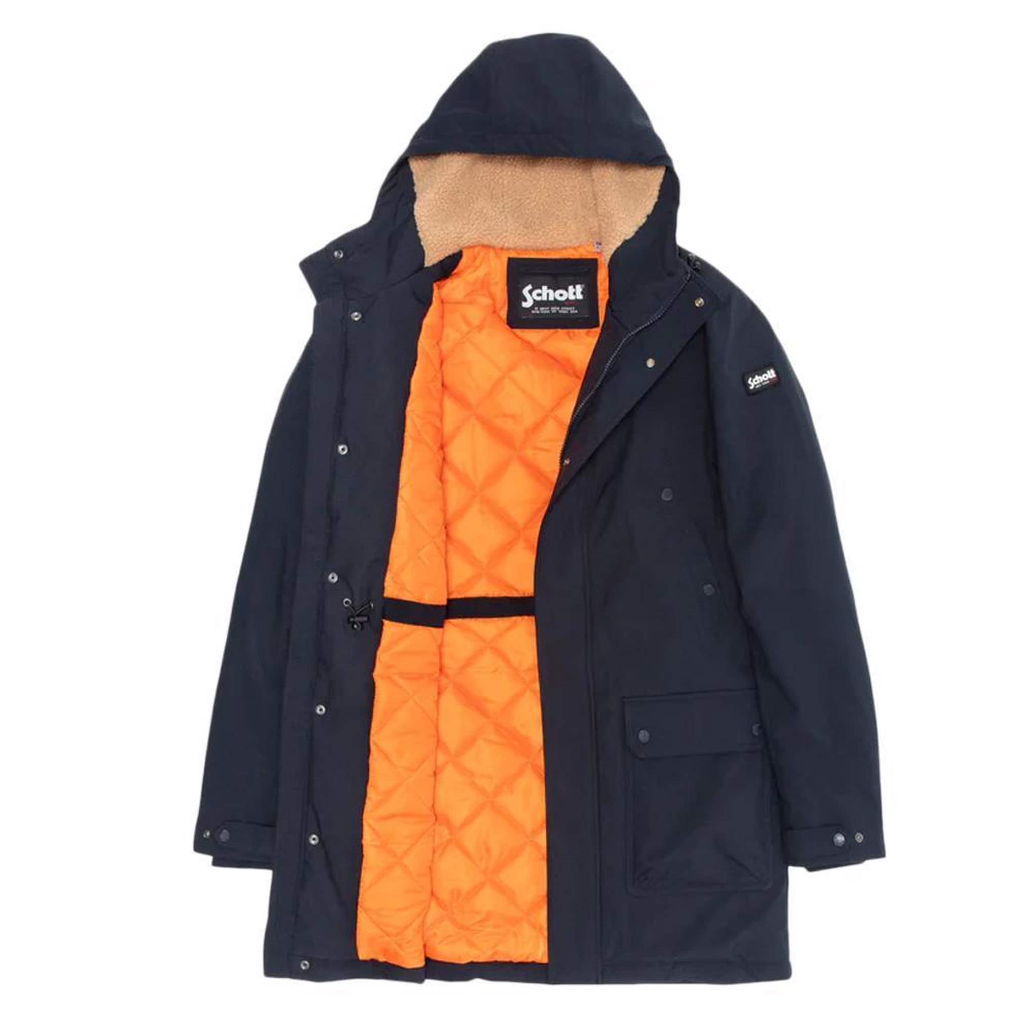 Voir la diapositive 5 : Schott Parkas Marine Homme Schott Parka Fixe Doublee Sherpa