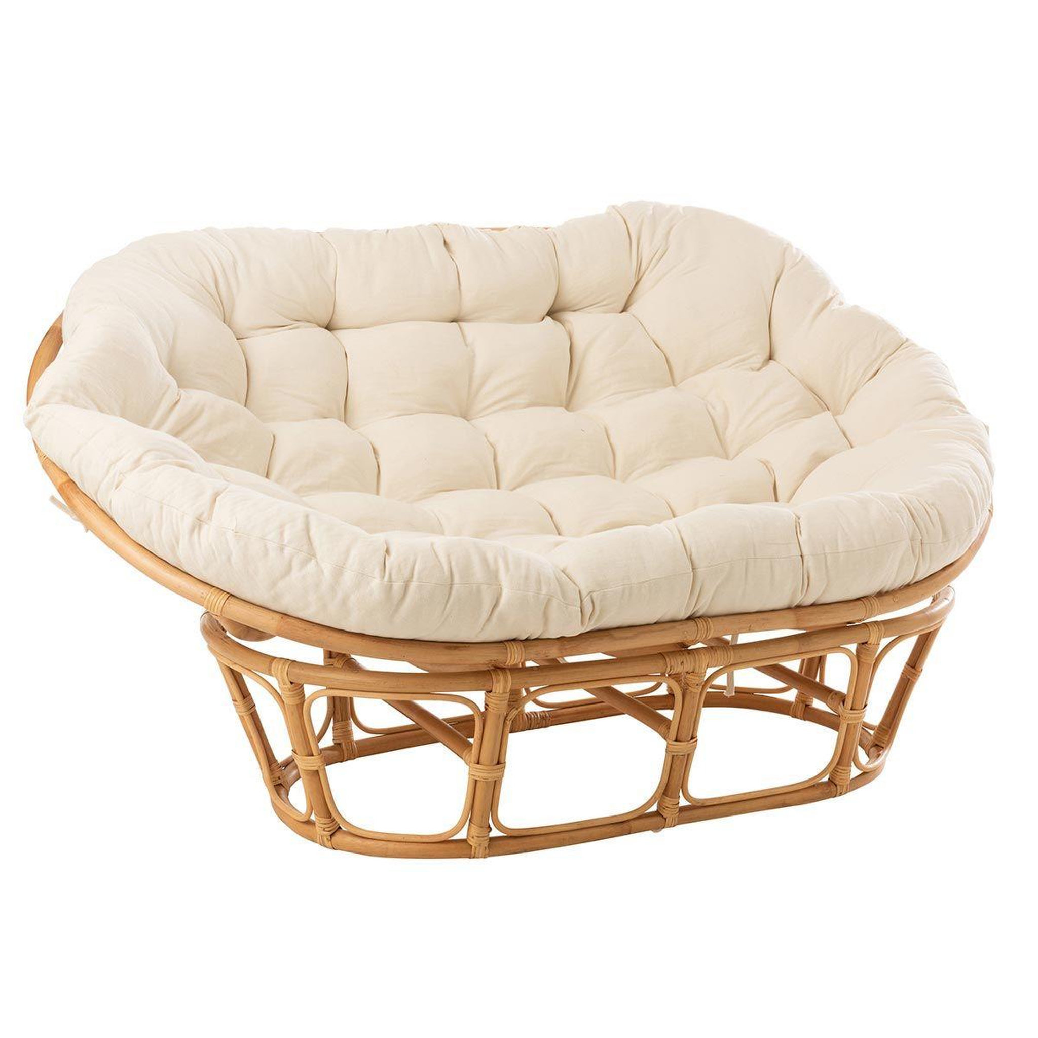 J-LINE Fauteuil & coussin en rotin  roni  179cm naturel