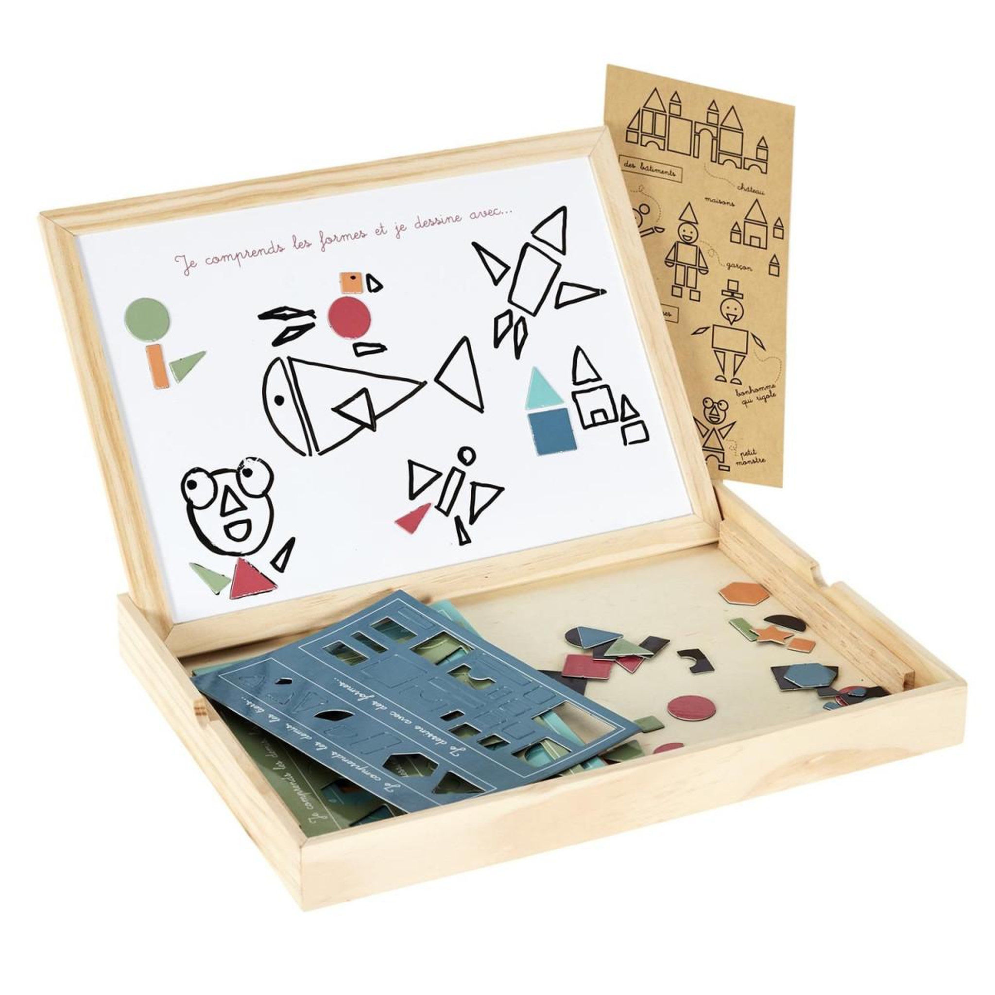 Voir la diapositive 2 : Jeux 2 momes Tableau éducatif formes  montessori  29cm multicolore