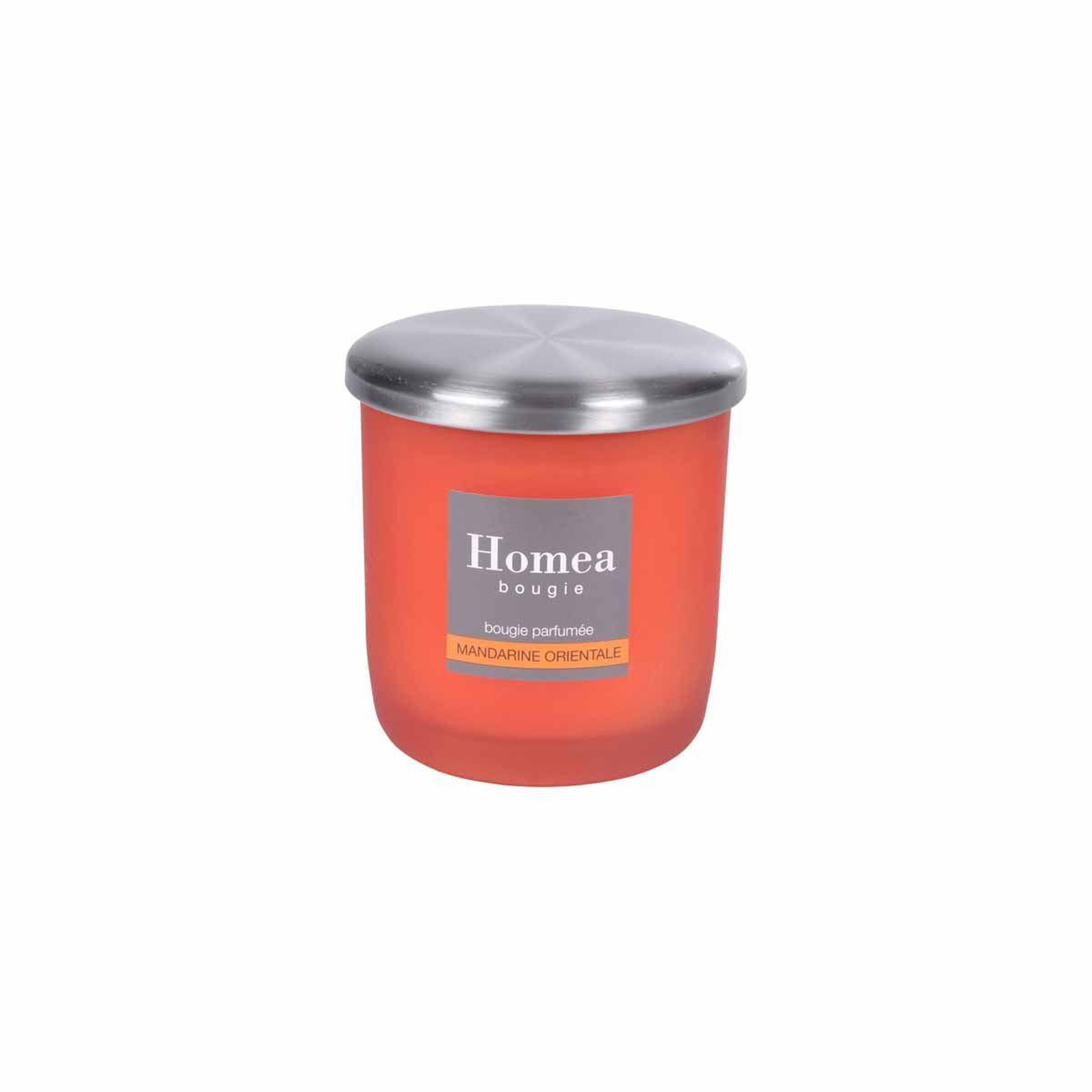 Voir la diapositive 2 : HOMEA Bougie parfumée verrine  tropical fresh  9cm mandarine orientale
