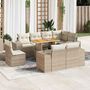 Voir la diapositive 1 : VIDAXL Salon de jardin avec coussins 9 pcs beige resine tressee