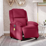 VIDAXL Fauteuil inclinable massage electrique rouge bordeaux velours