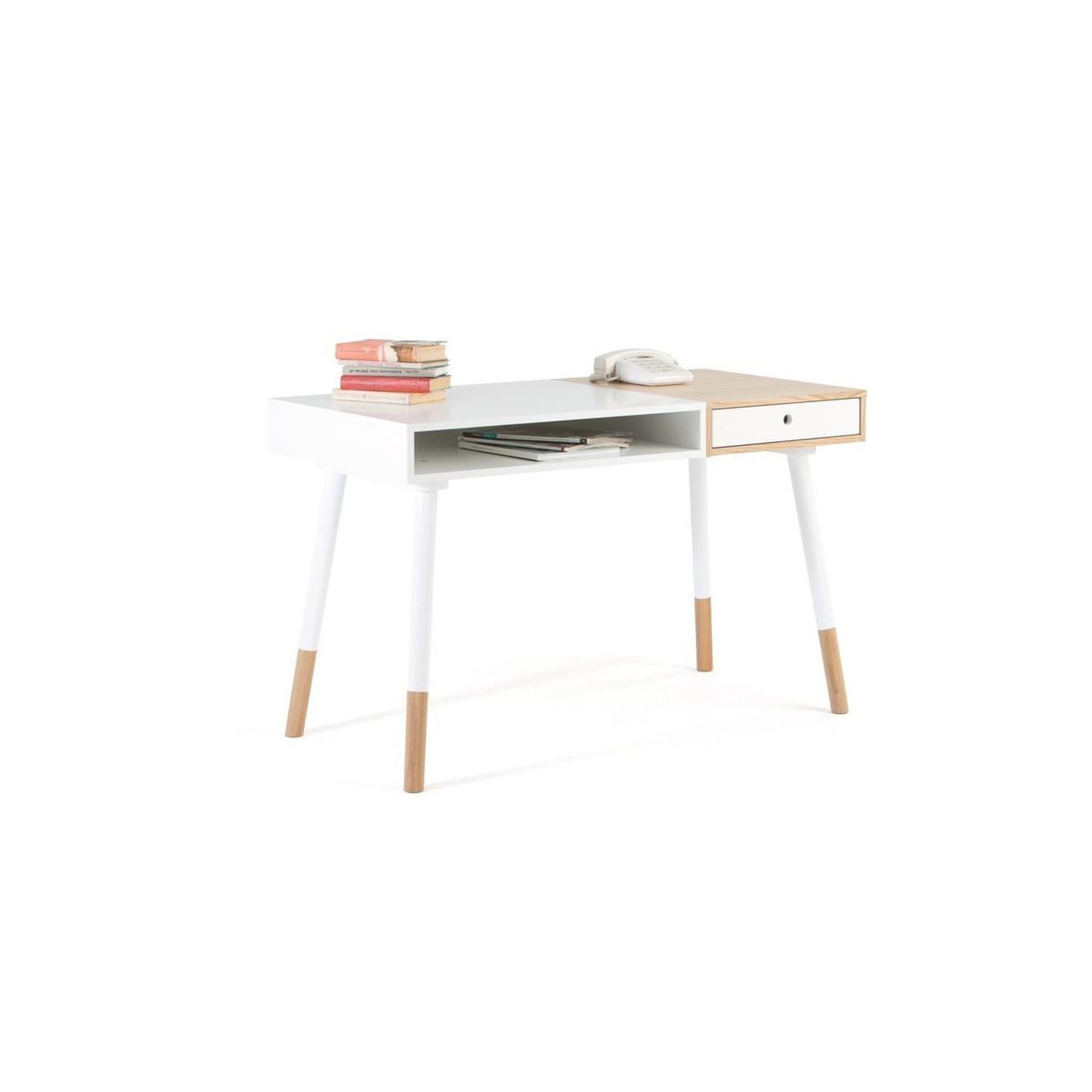 Voir la diapositive 3 : Paris Prix Bureau design  sonnenblick  120cm blanc & chêne