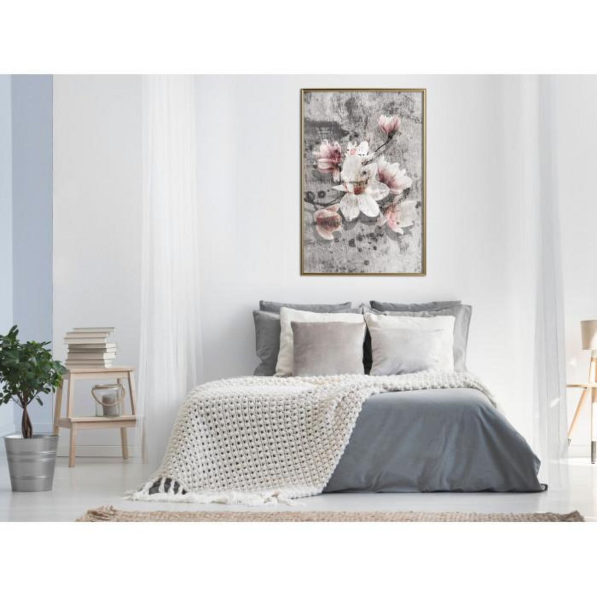 Paris Prix Affiche Murale Encadrée  Flowers on Concrete