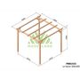 Voir la diapositive 2 : JARDIDECO Pergola massive en bois Le Havre 300 x 300 cm - Maderland
