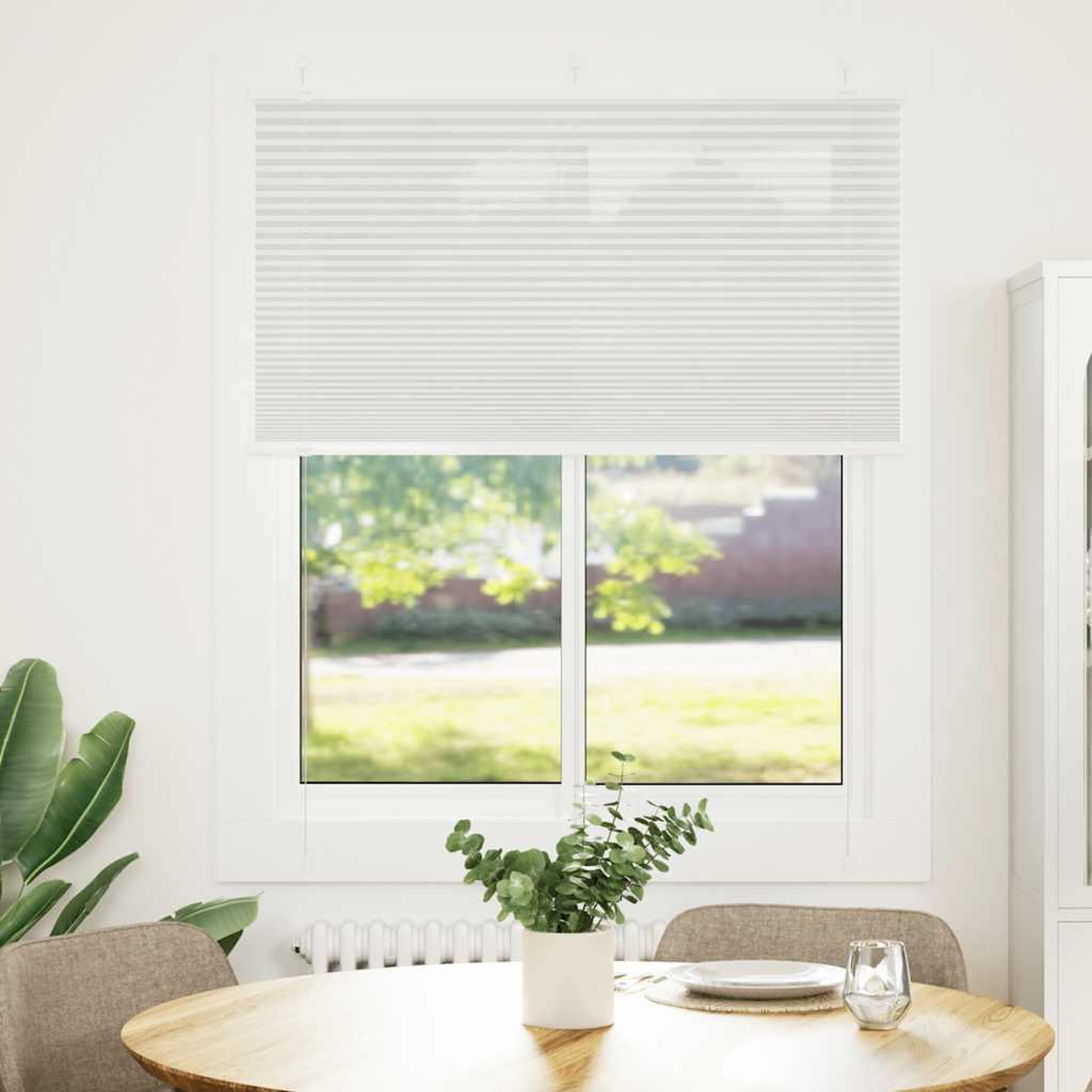 Voir la diapositive 2 : VIDAXL Store plisse gris clair 110x100cm largeur du tissu 109,4cm