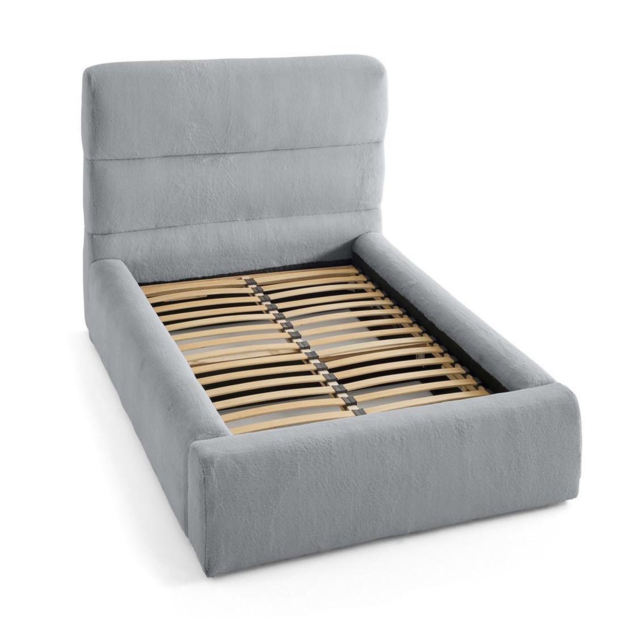 Voir la diapositive 3 : LISA DESIGN Sunset - lit coffre - 160x200 cm - sommier inclus - en fausse fourrure