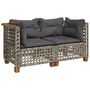 Voir la diapositive 2 : VIDAXL Canapes d'angle de jardin et coussins 2 pcs gris resine tressee
