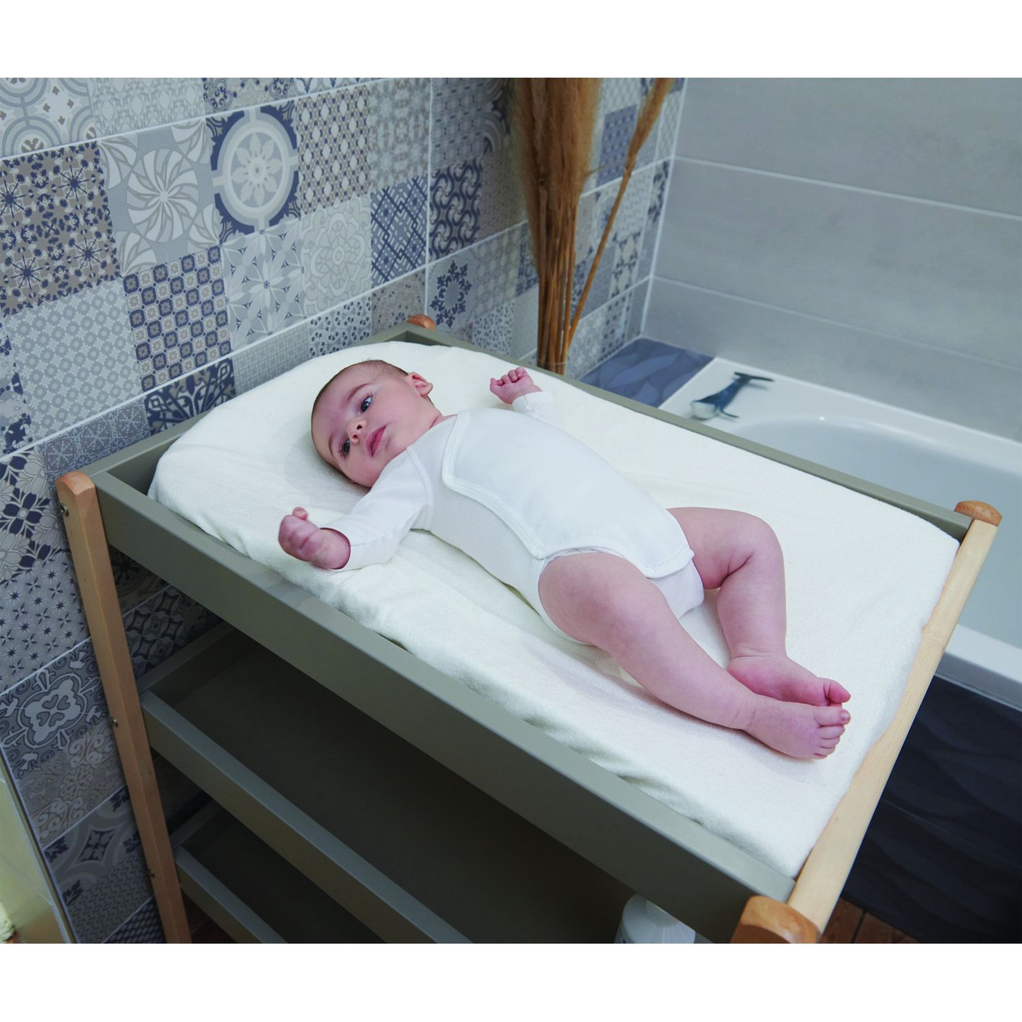 Voir la diapositive 6 : TINEO Lot de 2 housses matelas à langer