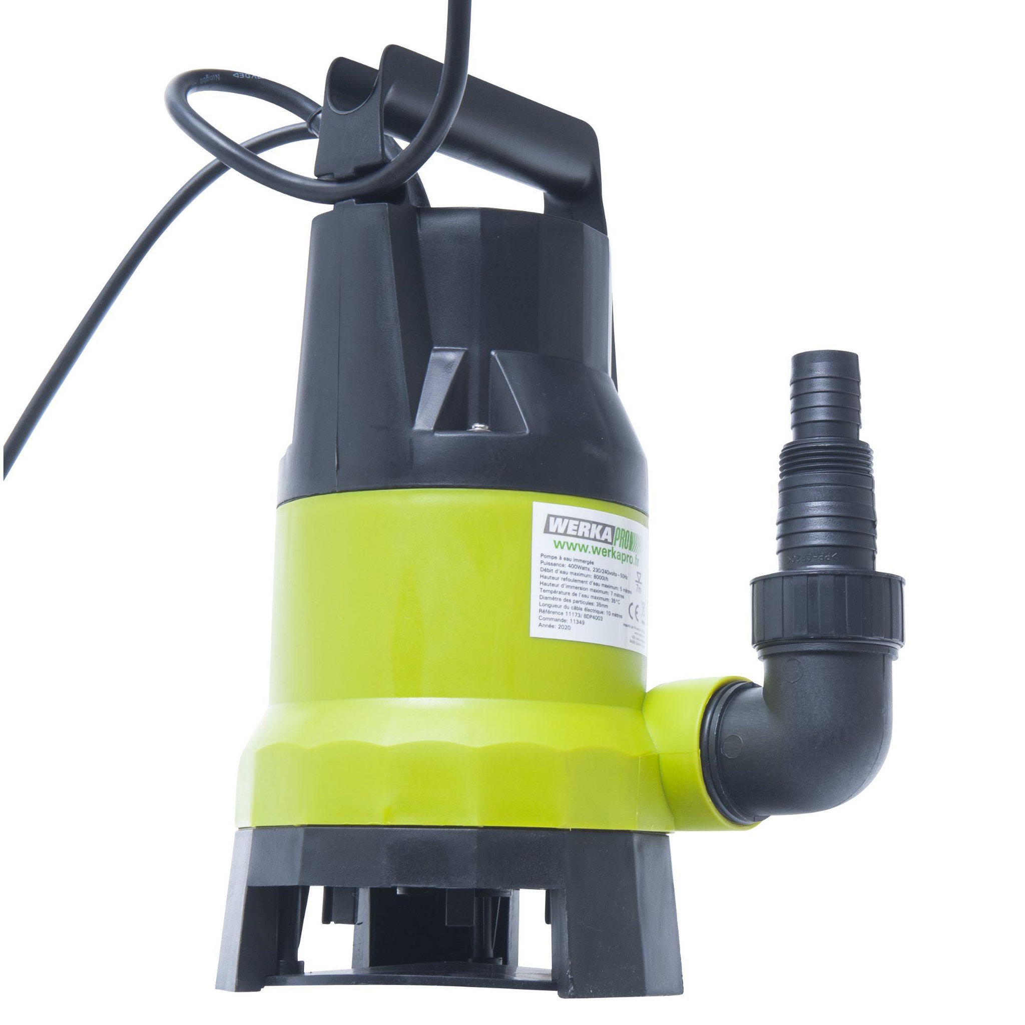 Voir la diapositive 3 : WERKAPRO Pompe immergée tous usages werka pro  400w  avec flotteur
