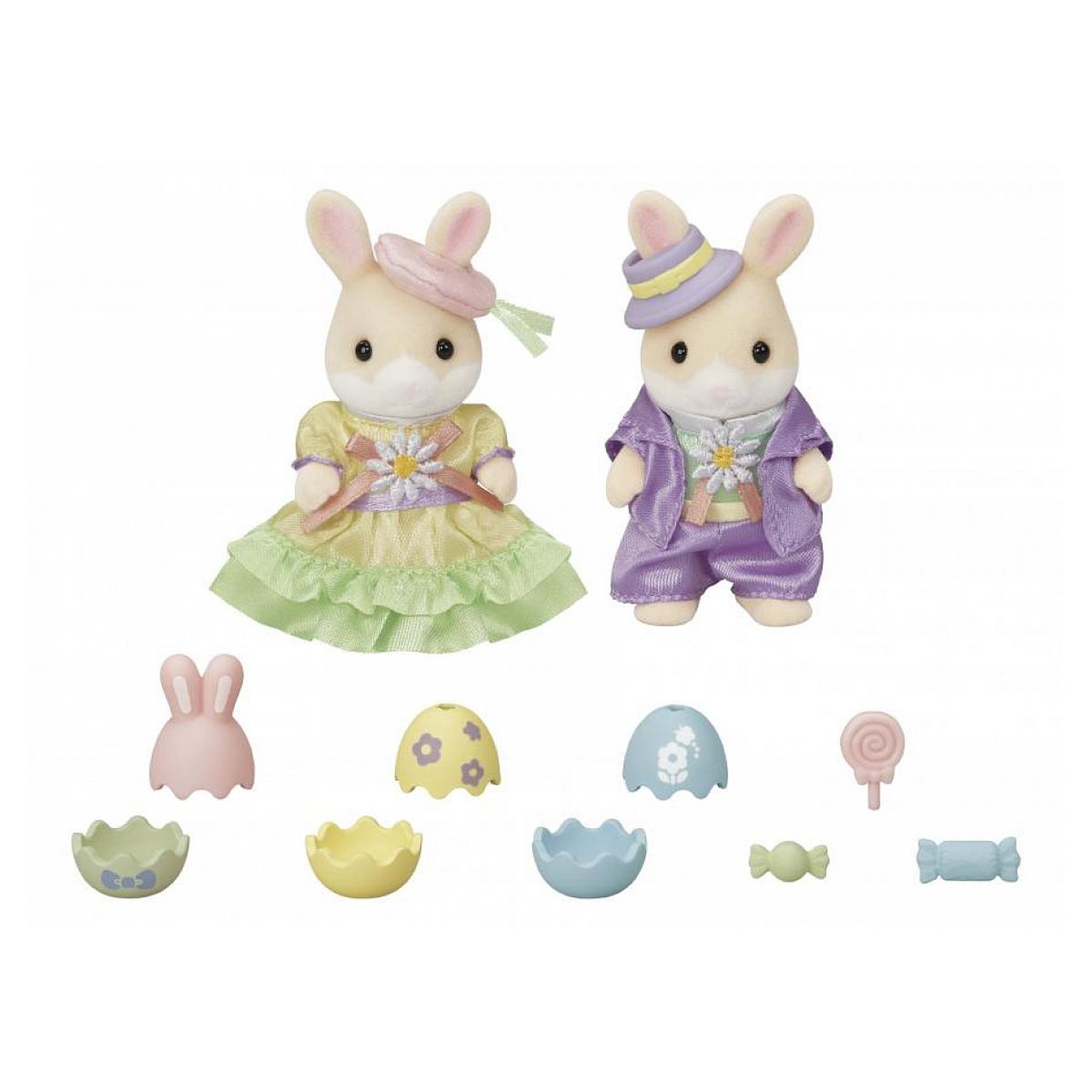Voir la diapositive 2 : Sylvanian Families 5691 La chasse aux oeufs des freres et sœurs lapin marguerite
