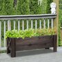 Voir la diapositive 2 : OUTSUNNY Jardinière sur pieds bac à fleurs dim. 100L x 36l x 36H cm inserts d'irrigation inclus bois massif sapin traité