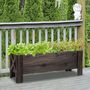 Voir la diapositive 2 : OUTSUNNY Jardinière sur pieds bac à fleurs dim. 100L x 36l x 36H cm inserts d'irrigation inclus bois massif sapin traité