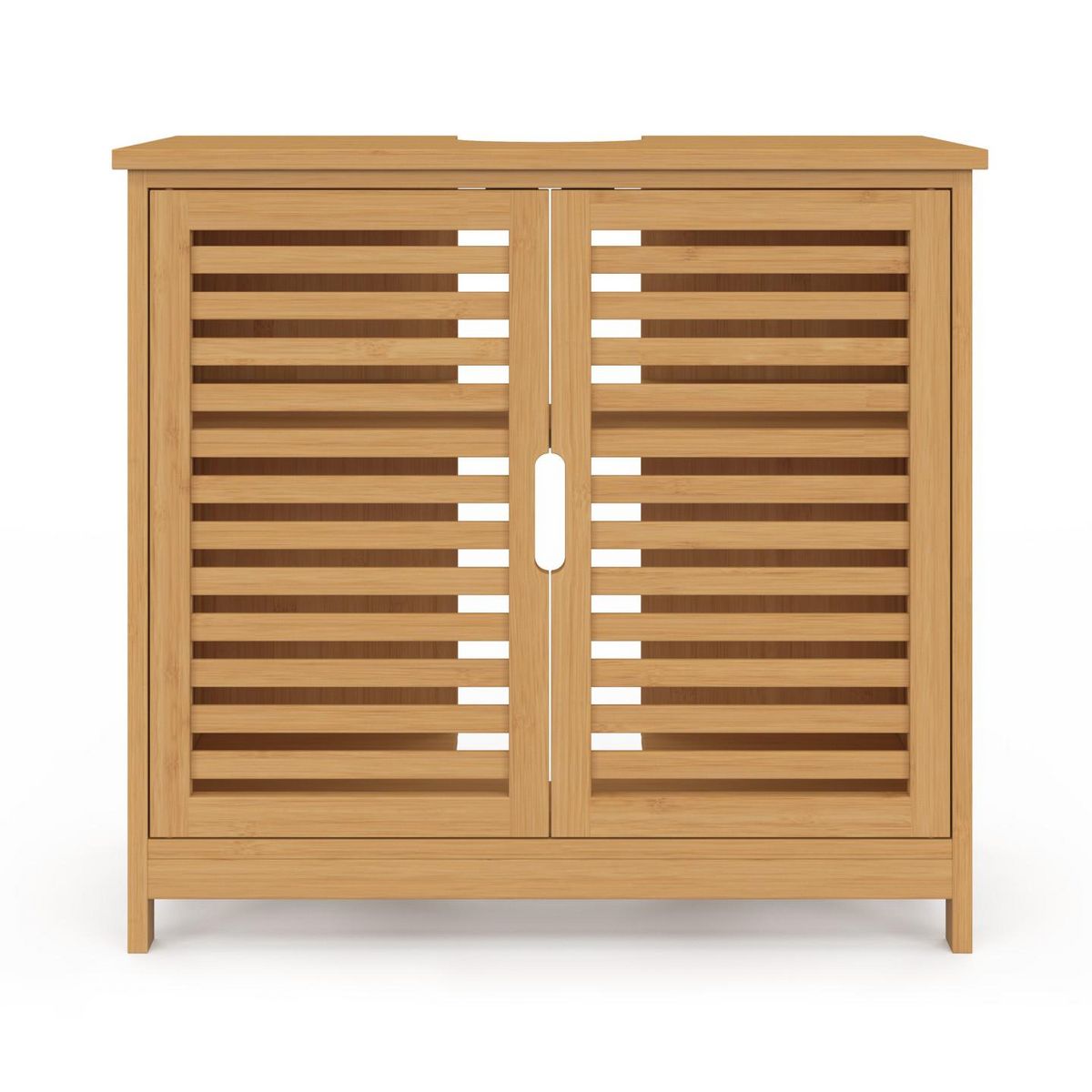 ID MARKET Meuble sous lavabo salle de bain bambou BEA