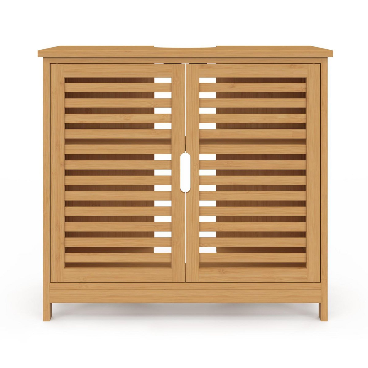 ID MARKET Meuble sous lavabo salle de bain bambou BEA