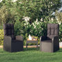 Voir la diapositive 1 : VIDAXL Chaise inclinable de jardin 2pc et coussins Resine tressee Noir