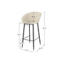 Voir la diapositive 4 : Rendez vous déco Lot de 2 chaises de bar effet laine bouclette blanche 75 cm-Marquise