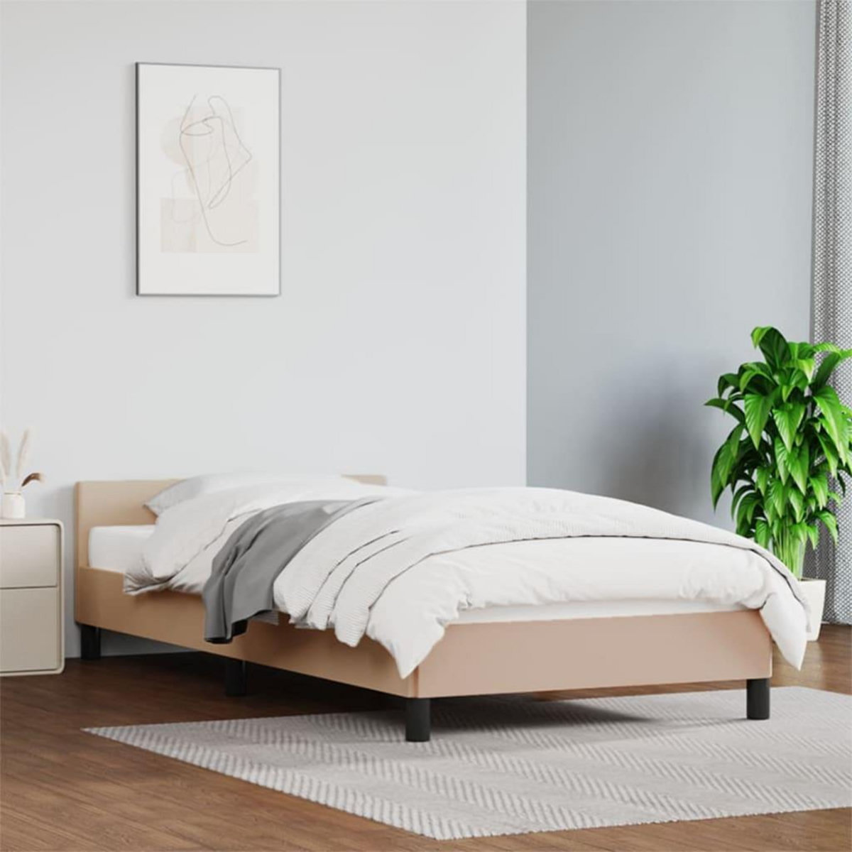 VIDAXL Cadre de lit avec tete de lit sans matelas cappuccino 80x200 cm