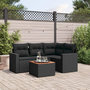 Voir la diapositive 1 : VIDAXL Salon de jardin 5 pcs avec coussins noir resine tressee