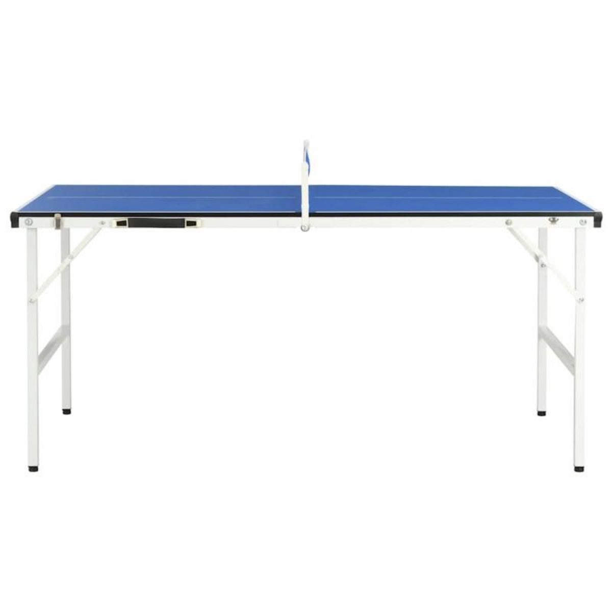 VIDAXL Table de ping pong avec filet 152x76x66 cm Bleu