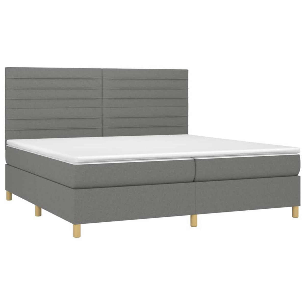 VIDAXL Sommier a lattes de lit avec matelas Gris fonce 200x200cm Tissu