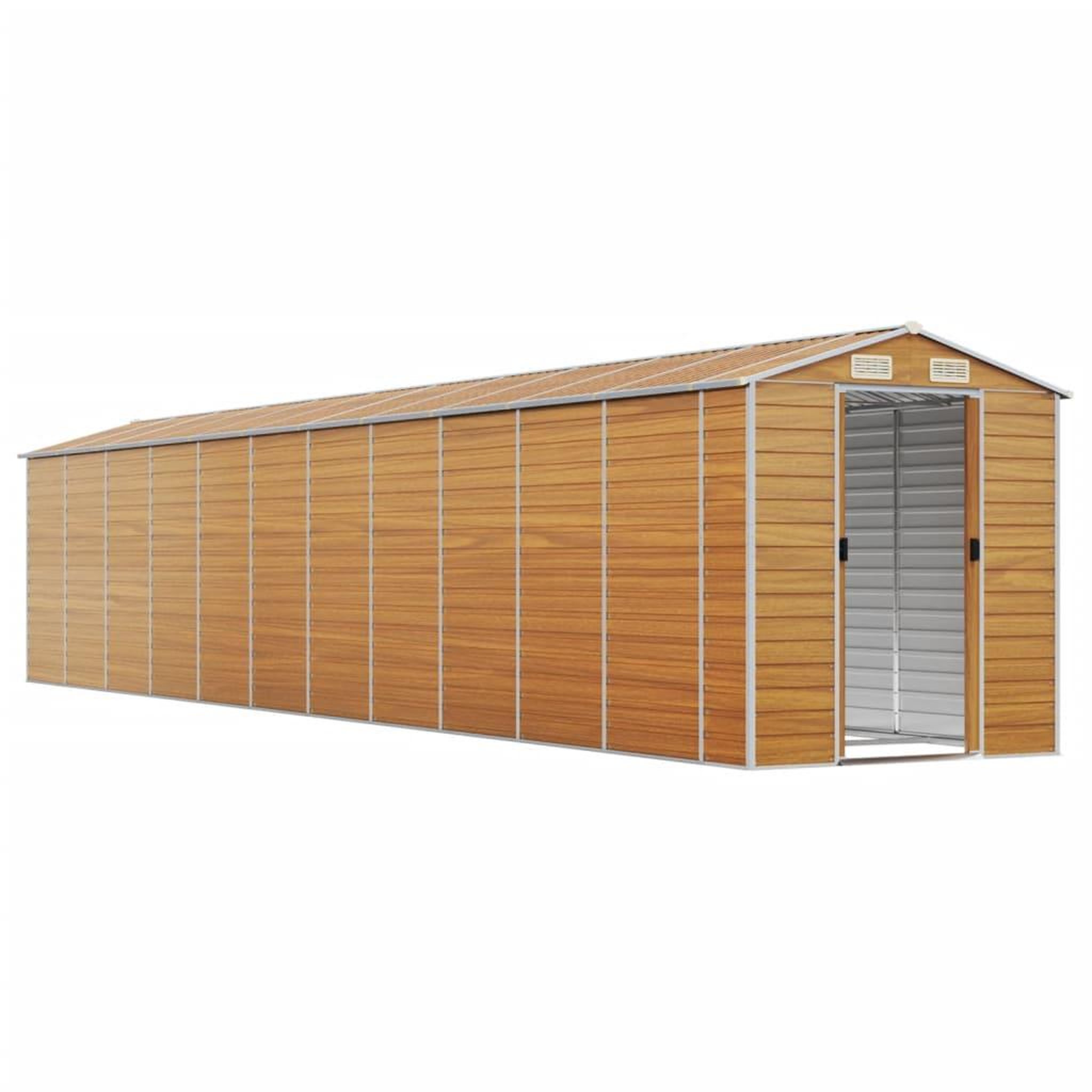 Voir la diapositive 3 : VIDAXL Abri de jardin marron clair 191x980x198 cm acier galvanise