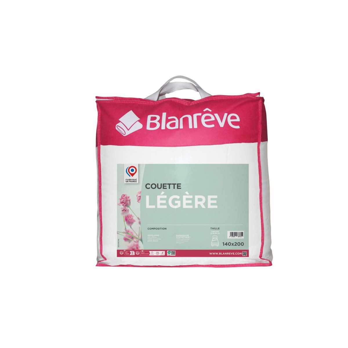 BLANREVE Couette légère en microfibre toucher peau de pêche 250g/m² 