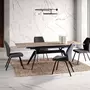 HOMIFAB Table à manger rectangulaire extensible en céramique effet bois 160/220 cm - Lally