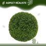 Voir la diapositive 5 : HOMCOM Lot de 2 buis artificiels topiaires artificielles en forme de boule Ø 40 cm PE vert