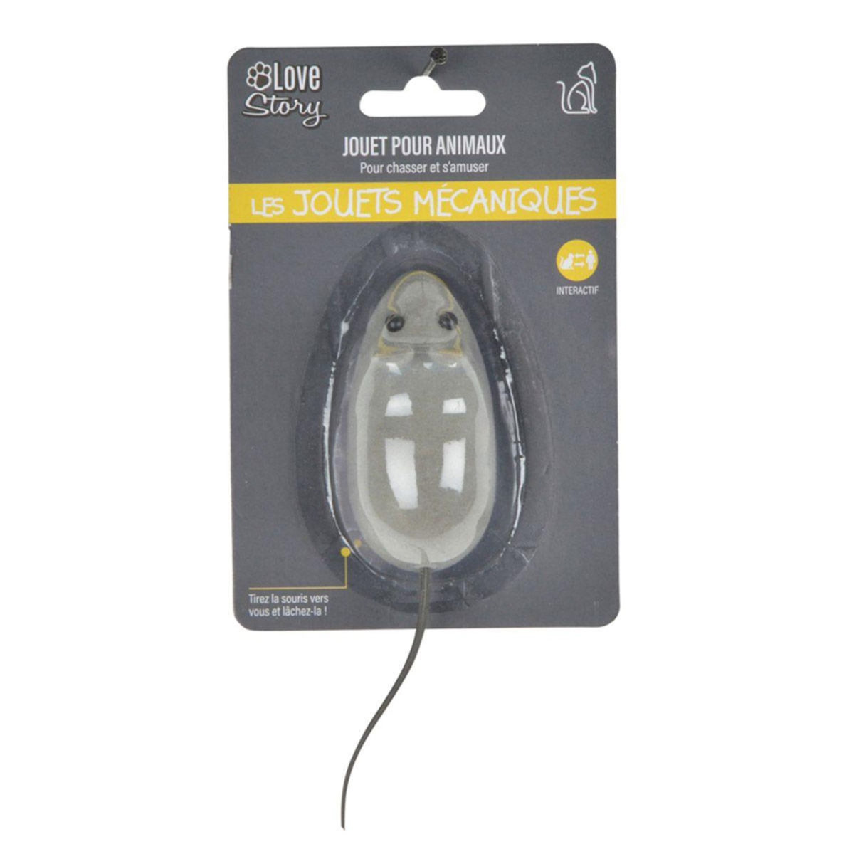 Paris Prix Jouet pour Chat  Souris Mécanique  18cm Gris