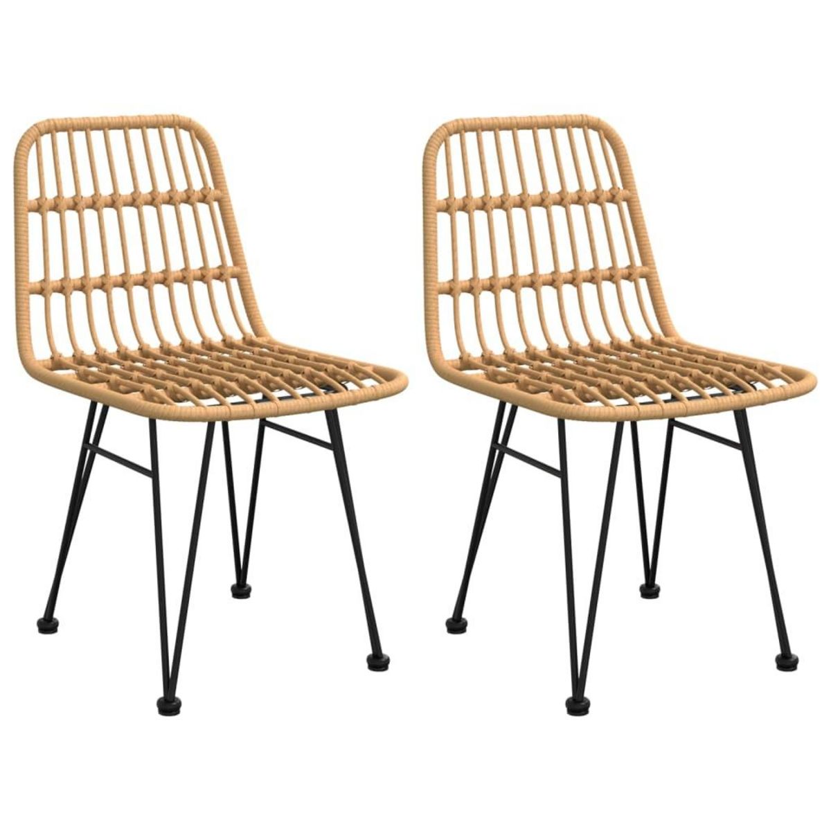 VIDAXL Chaises de jardin lot de 2 48x62x84 cm Resine tressee